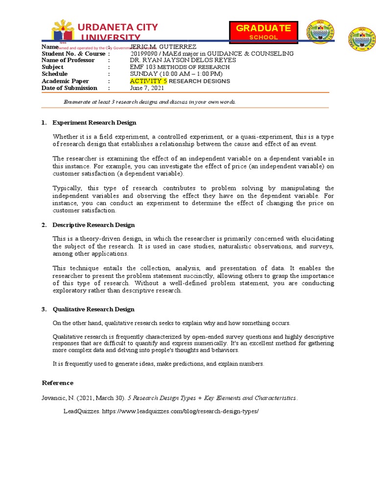 Research Design Types Explained | PDF | Experiment | Qualitative Research