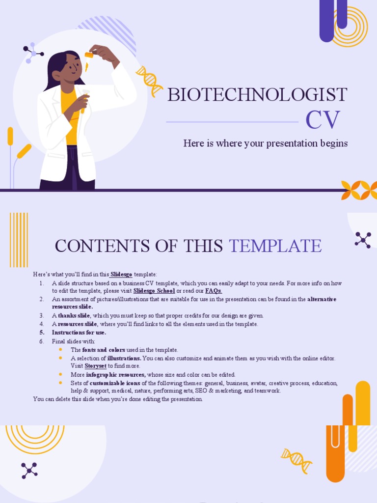 Biotechnologist CV by Slidesgo | PDF | Planets | Solar System