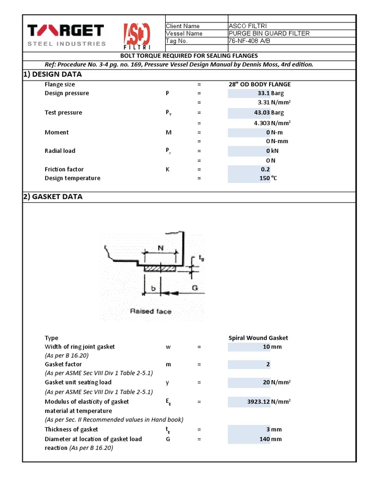 Bolt Torque Calculation for Flanged Gasket | PDF | Mechanics | Applied ...