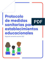 Protocolo Sanitario para Establecimientos Educacionales