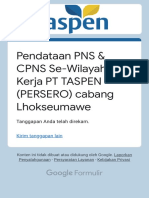 Pendataan PNS & CPNS Se-Wilayah Kerja PT TASPEN (PERSERO) Cabang Lhokseumawe