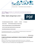 Analytical Performance Specifications in Clinical Chemistry