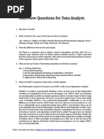 Data Analyst Interview Questions