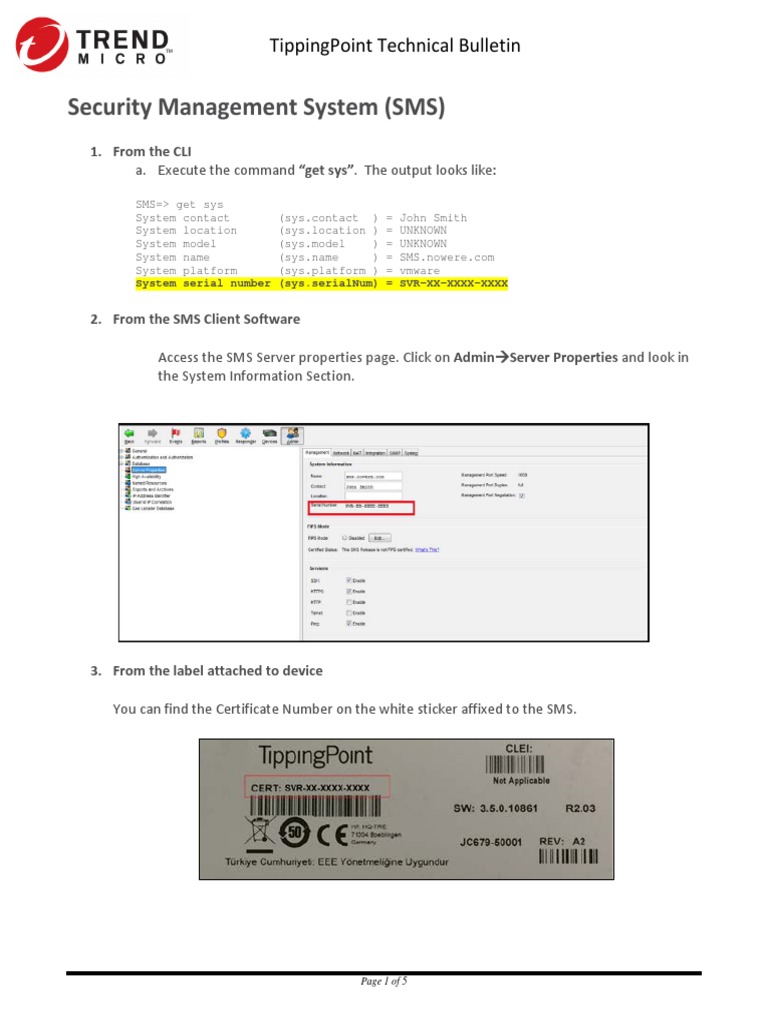 Security Management System (SMS) : Tippingpoint Technical Bulletin ...
