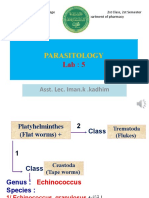 Parasitology: Asst. Lec. Iman.k .Kadhim