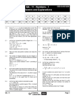 QA - 11: Numbers - 1 Answers and Explanations: CEX-Q-0212/20