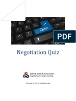 Negotiation Quiz and Explanation