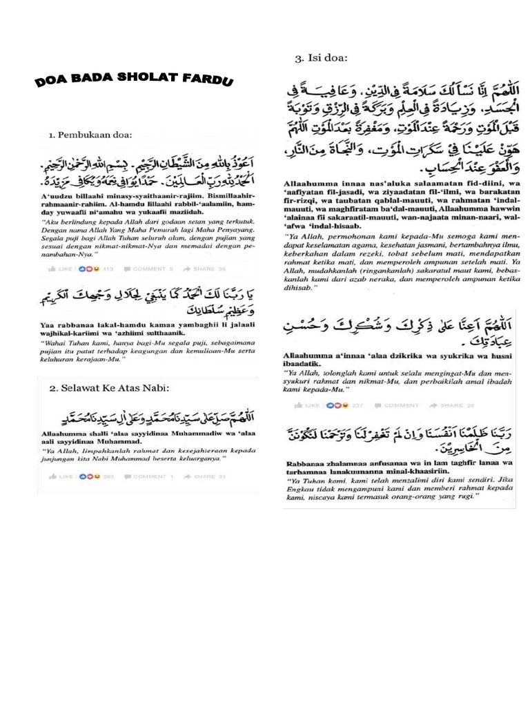 Doa Bada Sholat Fardu 2 | PDF