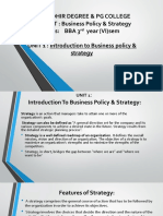 BBA 3rd Year Business Policy & Strategy Class Notes