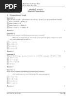 Multiple Choice Discrete Structures 1 Propositional Logic: Giáo trình Cấu Trúc Rời Rạc Trang 1/10