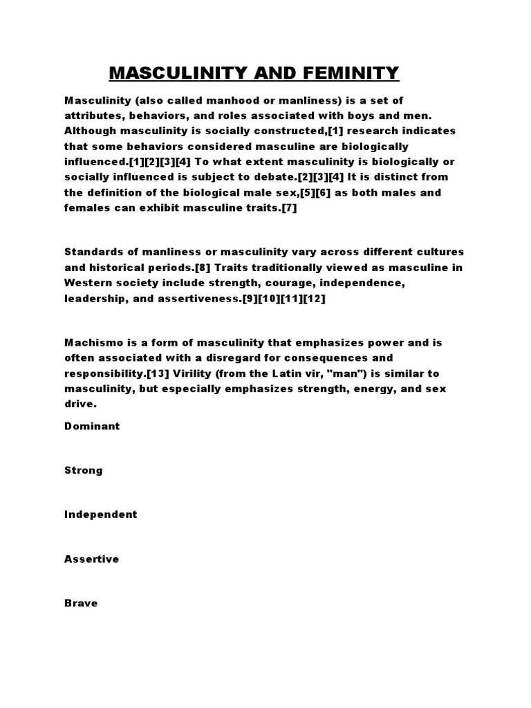 Understanding Masculinity and Femininity | PDF | Masculinity | Femininity