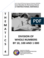 Division of Whole Numbers by 10, 100 and 1 000