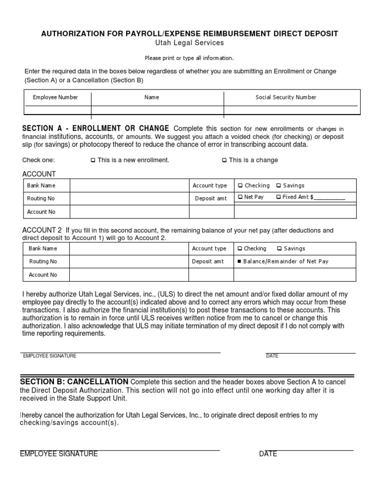 Canada Direct Deposit Authorization Form | PDF | Cheque | Deposit Account