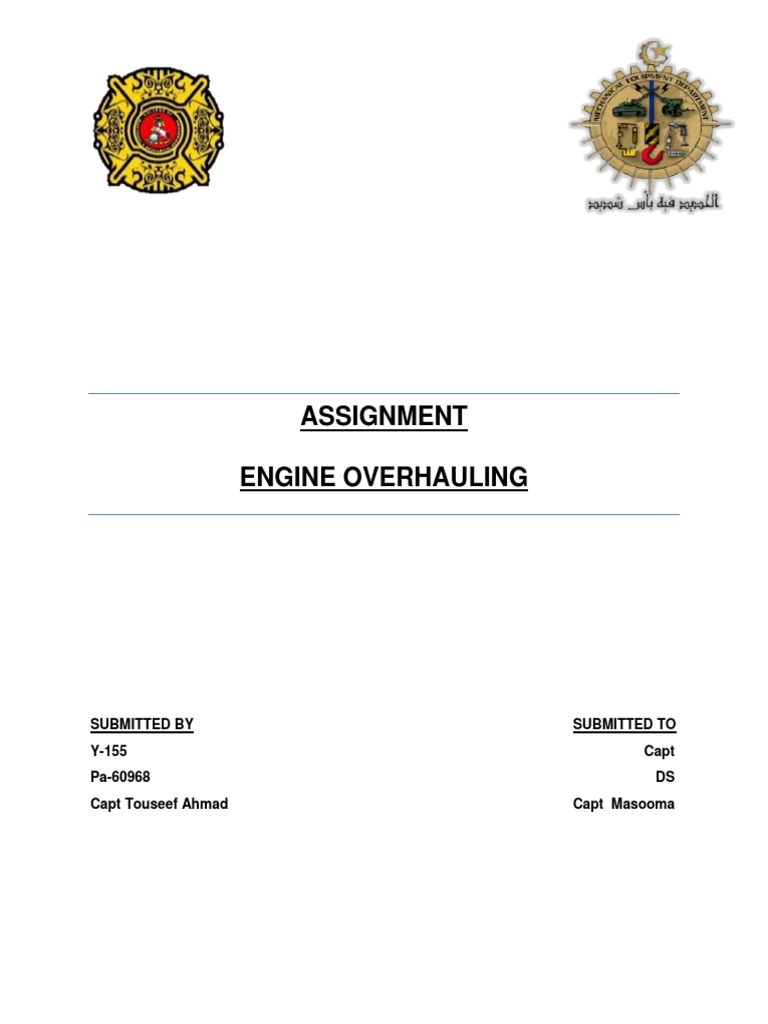 Engine Overhauling Assignment PDF Piston Engines