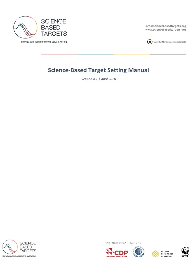 ScienceBased Target Setting Manual Version 4.1 April 2020 PDF