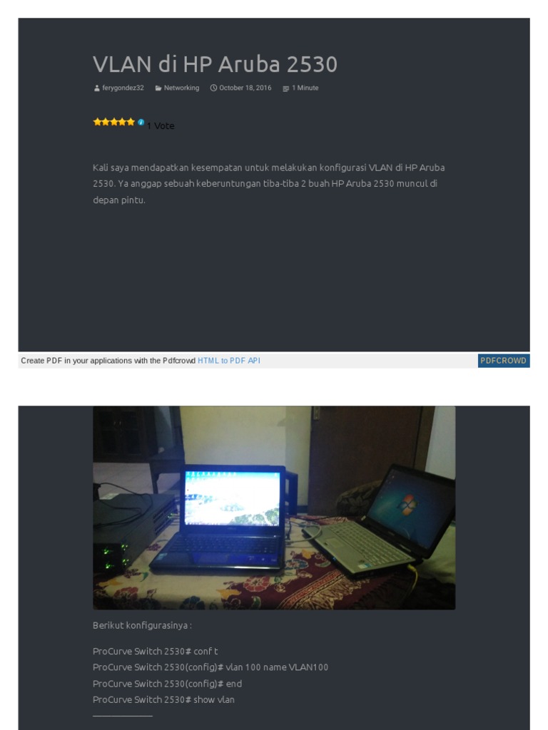 Configuring VLANs on HP Aruba 2530 Switches PDF Communications Protocols