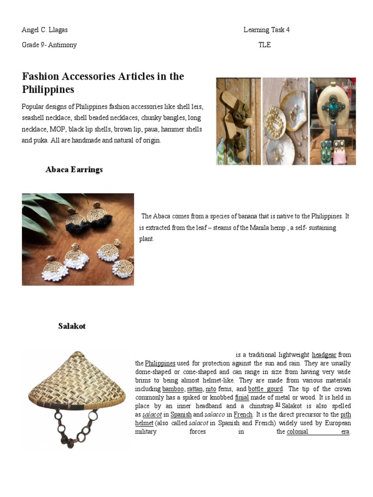 Fashion Accessories Articles in The Philippines Abaca Earrings PDF