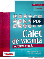 Caiet de Vacanta Matematica Clasa A 5-A Paralela 45