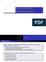 Syntax and Parsing: Natural Language Processing (Cse 5321)