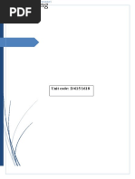 Assignment: Unit Code: D/615/1618