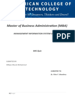Master of Business Administration (MBA) : Management Information System (Mba531)