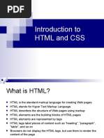 Introduction To HTML and Css