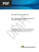 New, Changed, and Deprecated Features For Microsoft Dynamics AX 2012