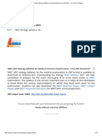 NEET 2021 Biology Syllabus For Medical Entrance Examination - Free PDF Download