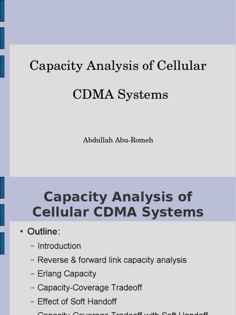 Capacity Analysis of Cellular CDMA System | PDF | Cellular Network ...