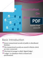 Presentation On Block Chain: Prepared By: Geetika Singh 2010001M