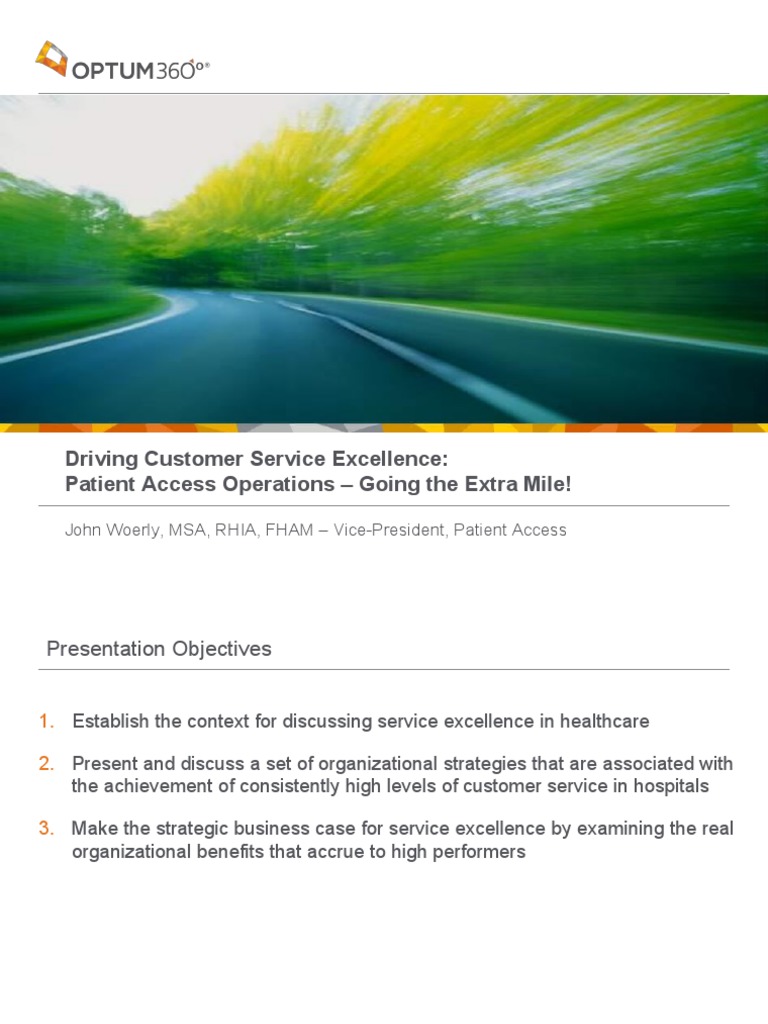 Driving Customer Service Excellence Patient Access Operations Going