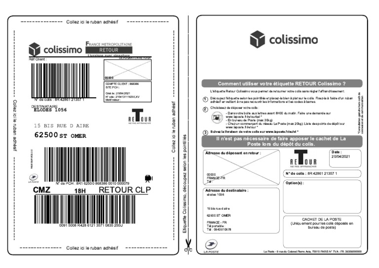 Retour Colissimo : Guide d'utilisation | PDF | Services publics ...