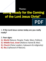 Being Ready For The Coming of The Lord