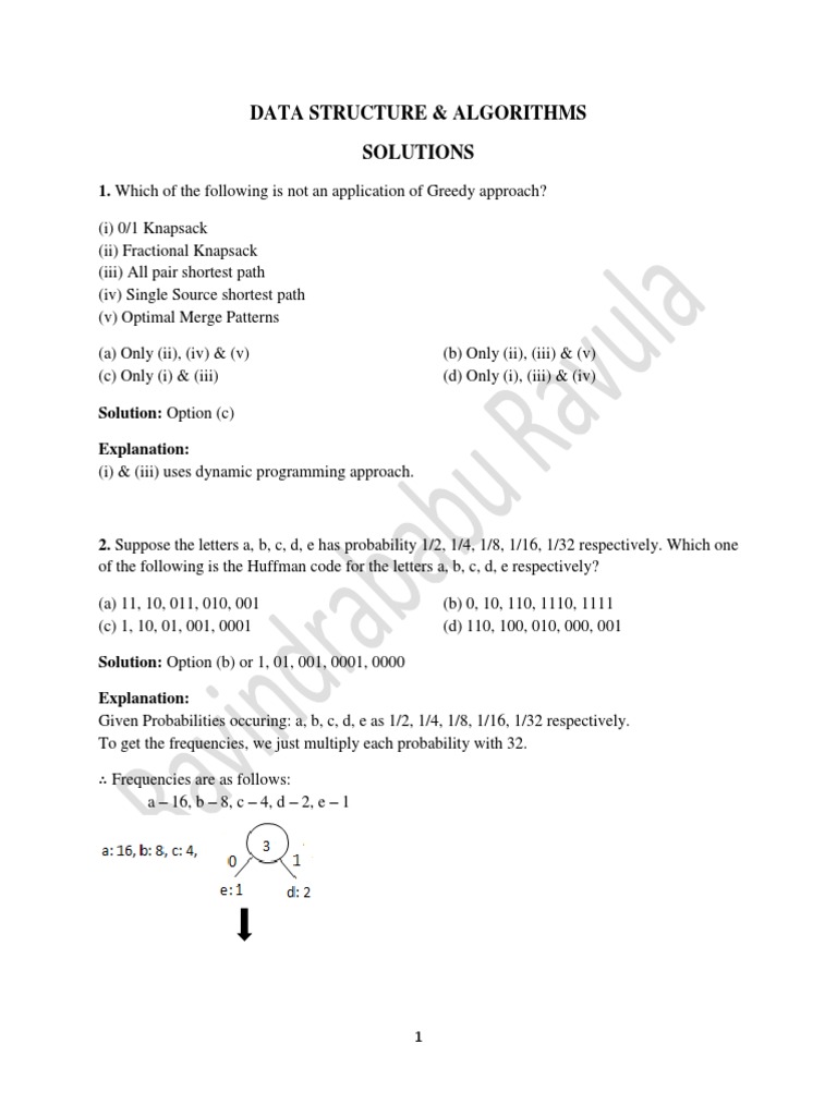 Data Structure & Algorithms Solutions | PDF | Mathematical Logic ...