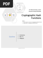 Cryptographic Hash Functions