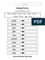 Body Parts Worksheet 3