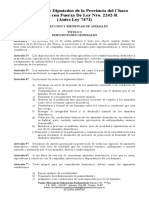 La Cámara de Diputados de La Provincia Del Chaco Sanciona Con Fuerza de Ley Nro. 2242-R (Antes Ley 7473)