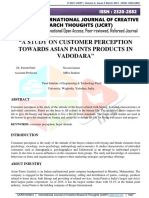 A Study On Customer Perception Towards Asian Paints Products in Vadodara