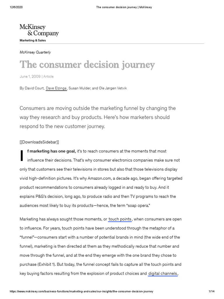 The Consumer Decision Journey - McKinsey | PDF | Brand | Marketing