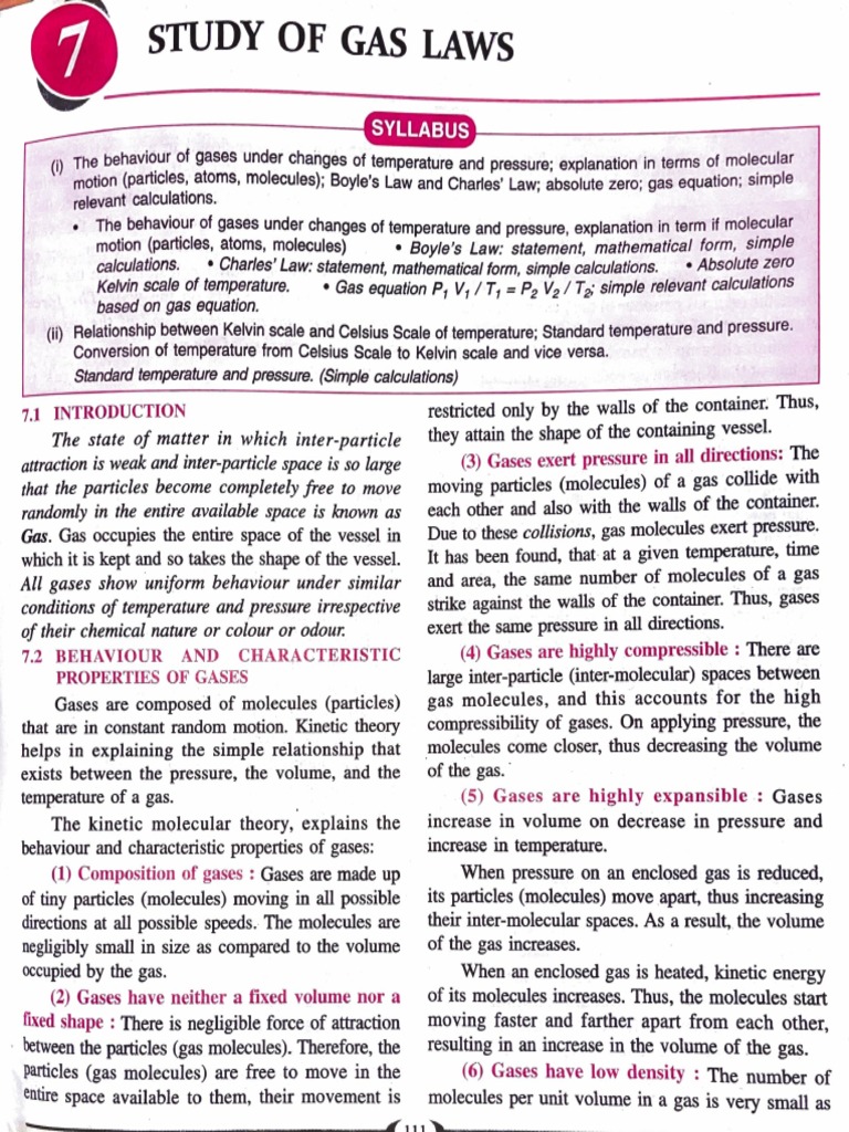 9th Study of Gas Laws PDF | PDF | Gases | Temperature