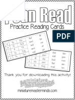 Practice Reading Cards: Thank You For Downloading This Activity!