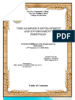"The Learner'S Development and Environment" Portfolio