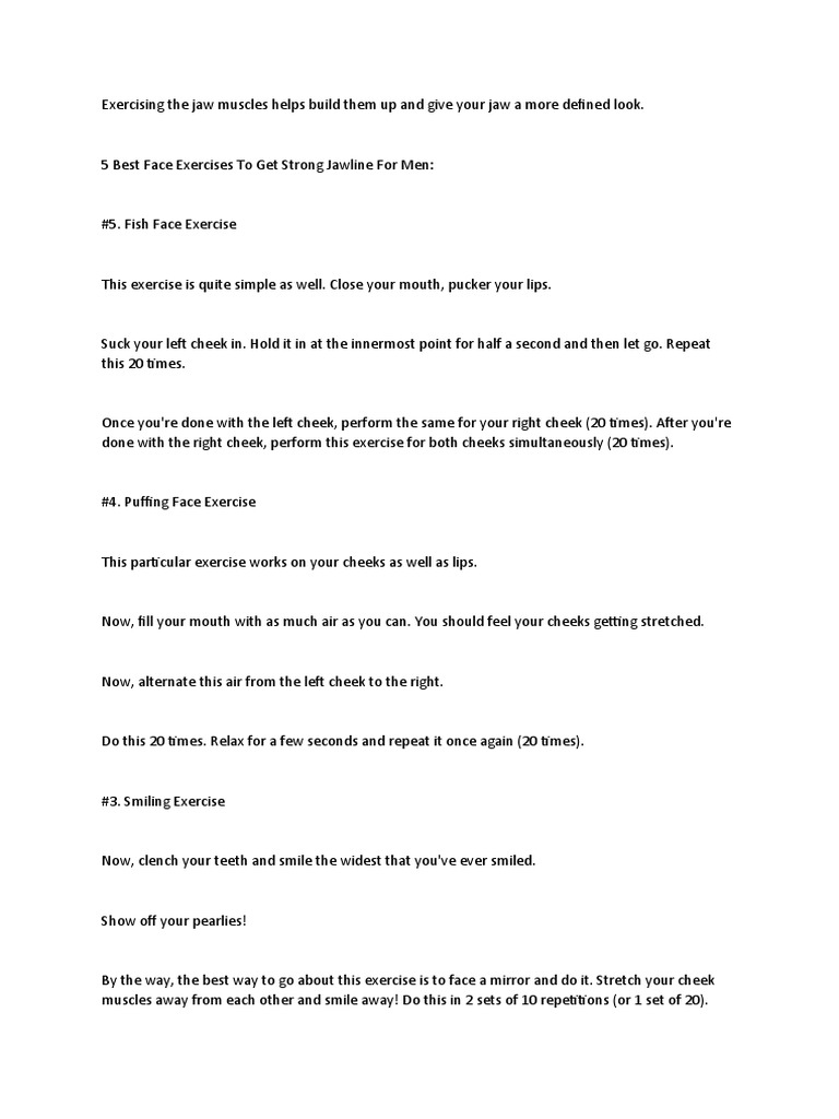 Jawline Exercises | PDF