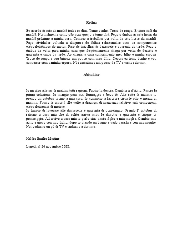 Texto Básico em Italiano | PDF