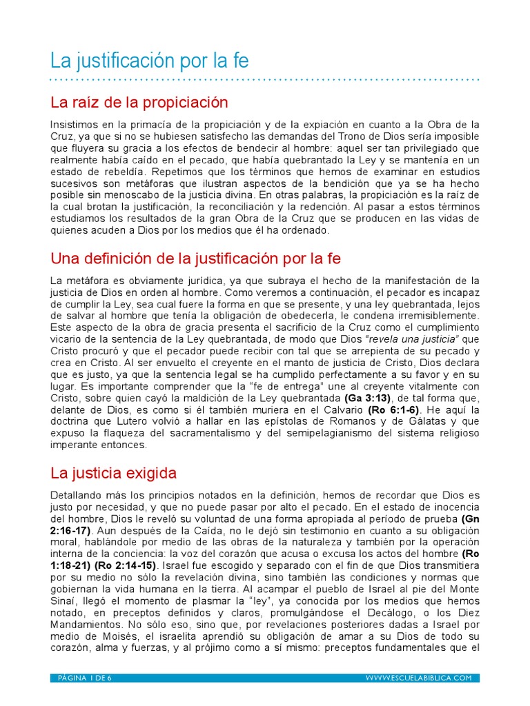 La Justificacion Por La Fe PDF Sola Fide Justificación (teología)