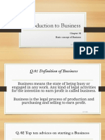 Introduction To Business: Basic Concept of Business