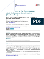 Spatial Analysis On The Concentrations of Air Pollutants in Basra Province (Southern Iraq)