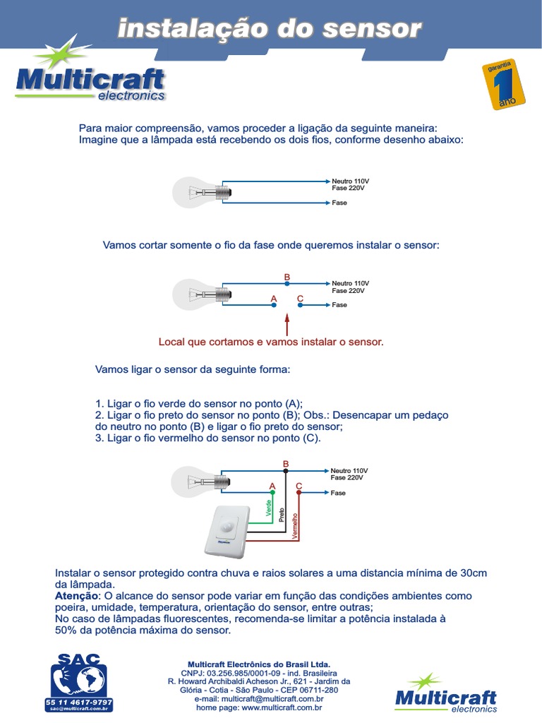 Manual Sensor de Presença | PDF | Equipamento | Bens manufaturados