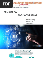 Seminar On Edge Computing: Presented By, N. Datta Sai 178X1A0570