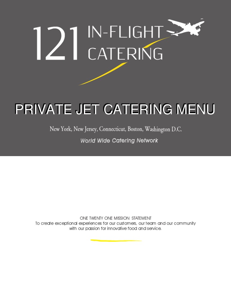 Private Jet Catering Menu Overview | PDF | Salad | Sauce